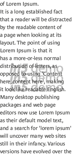 of Lorem Ipsum  It is a long established fact that a reader will be distracted by the readable content of a page when   